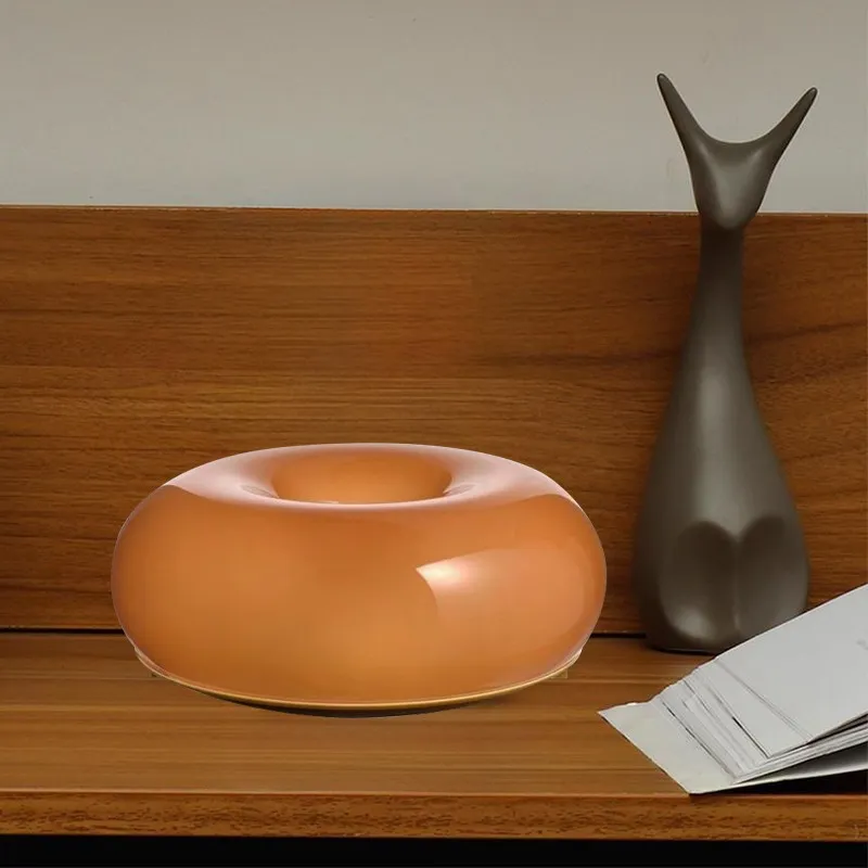 Glass Donut Table Wall Lamp - Bauhaus Style Accent Light Fixture S77