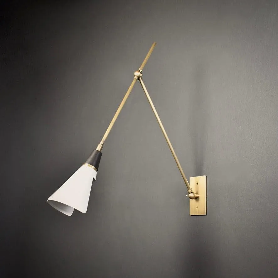 Vintage Metal Adjustable Swing Arm Wall Lamp G37