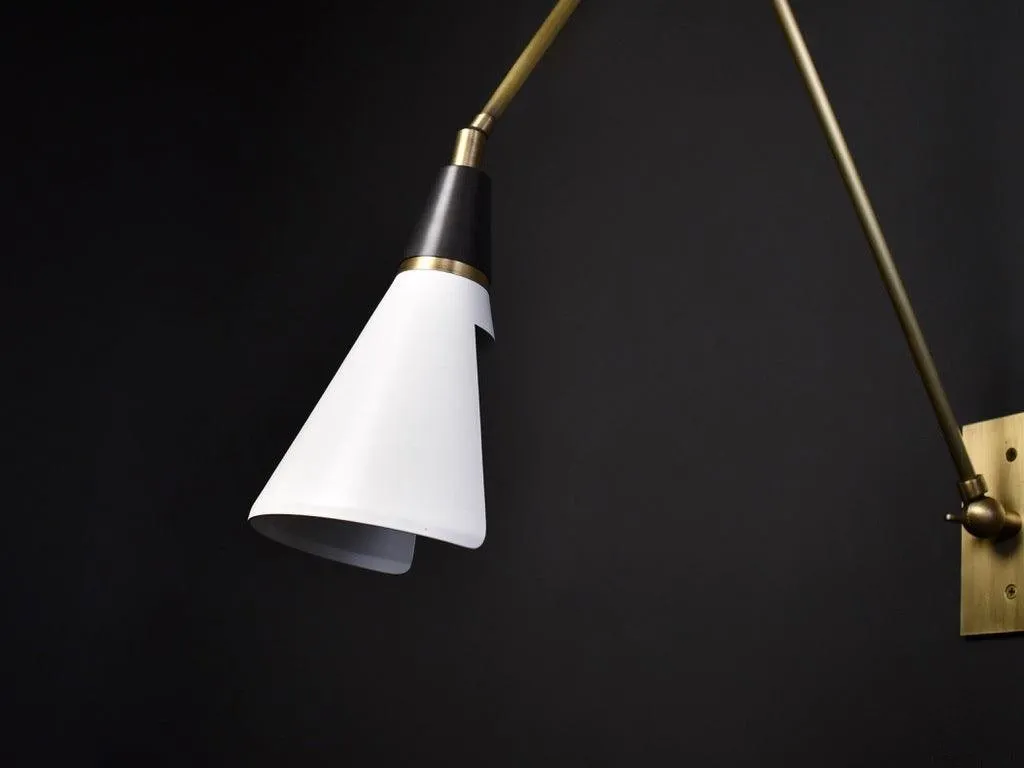 Vintage Metal Adjustable Swing Arm Wall Lamp G37