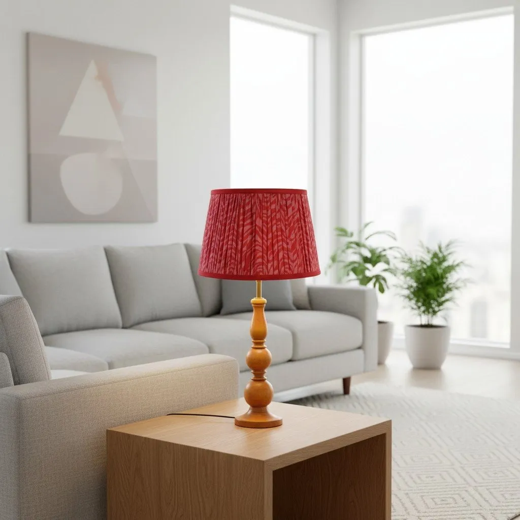 Grainora Table Lamp - Wooden Base with Fabric Shade for Living T568