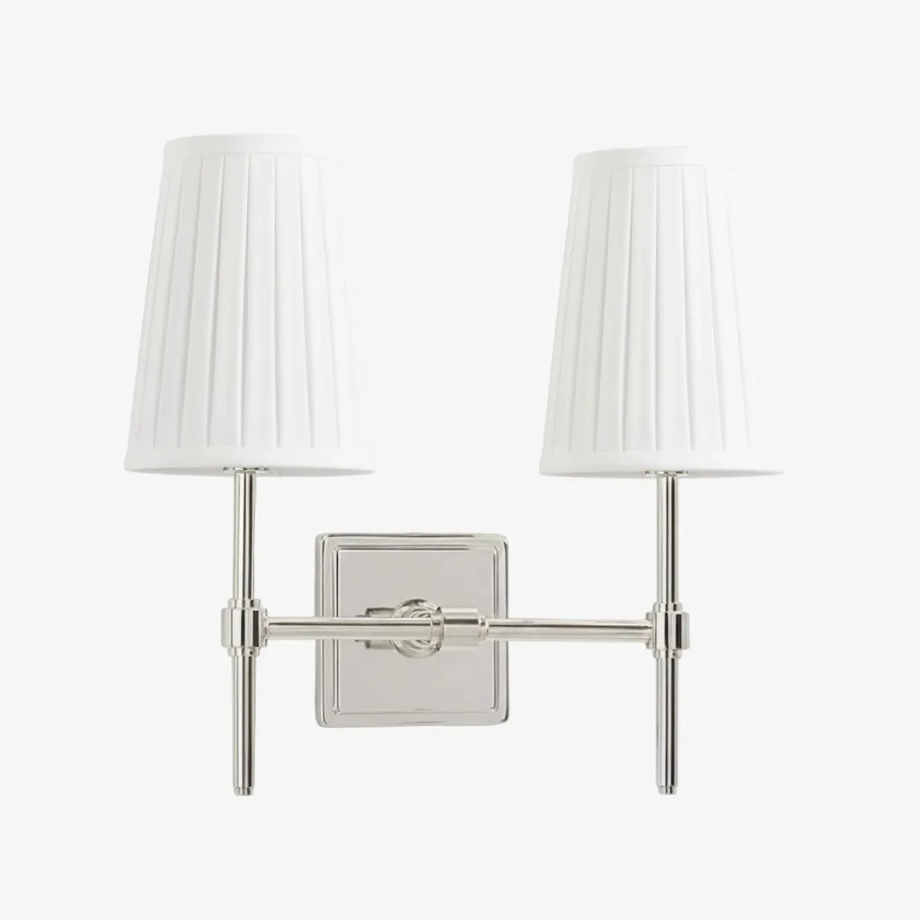 Derlina Stylish Retro Wall Lamp with White Linen Shades – Modern Industrial Design for Any Room T273