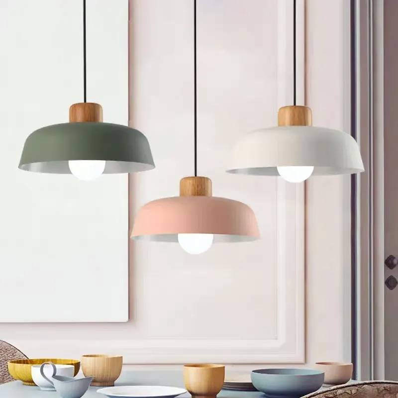 Scandinavian Metal Pendant Light with Macaroon Bowl Shape S33