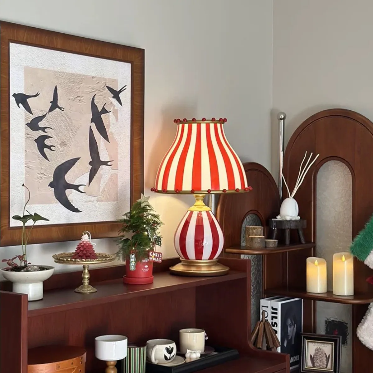 Festilo Circus-Style Metal Table Lamp — Vintage Living Room Accent S278