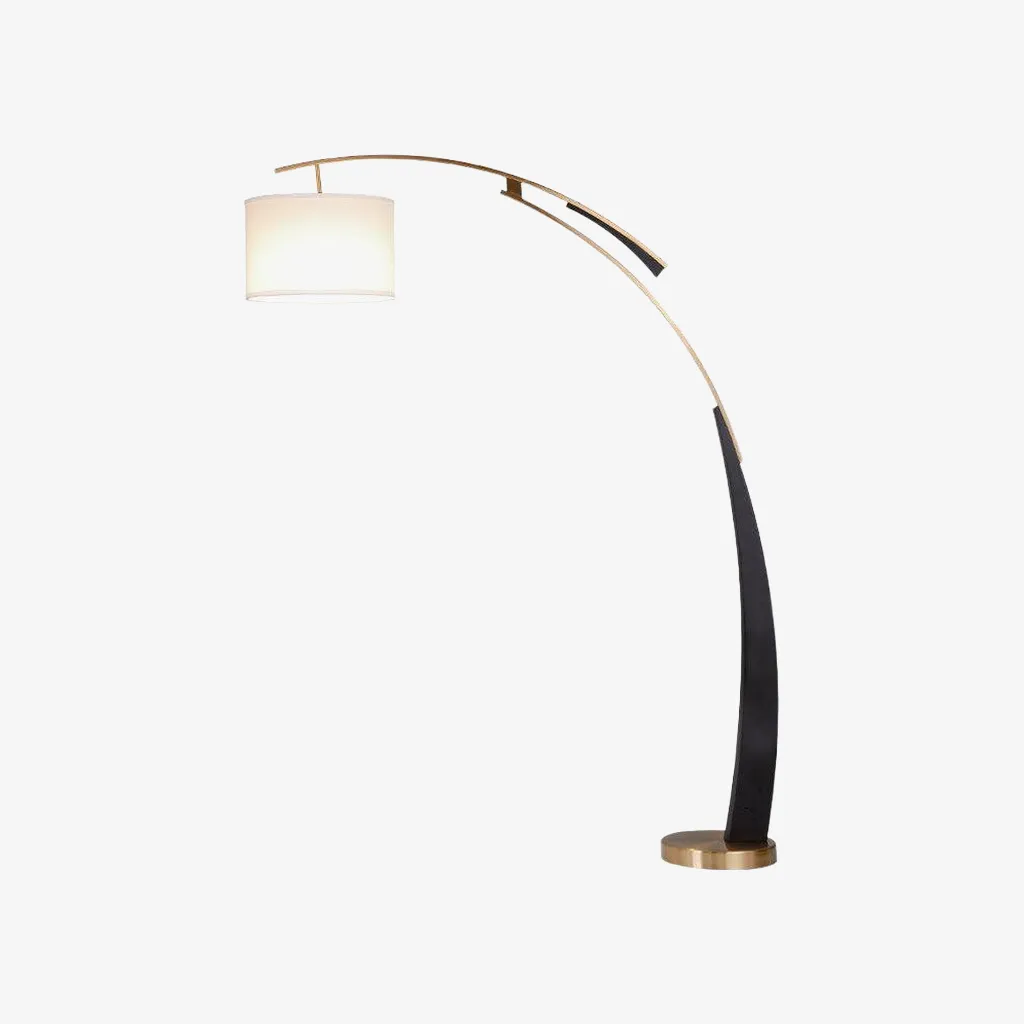 AstraLoop Modern Arc Fabric Floor Lamp - Elegant Sleek Curved Metal Design for Interiors T1142