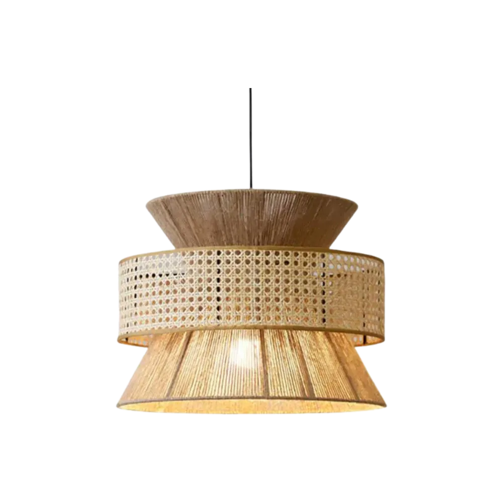 Handwoven Hemp Rope Rattan Veil Pendant Light T2037
