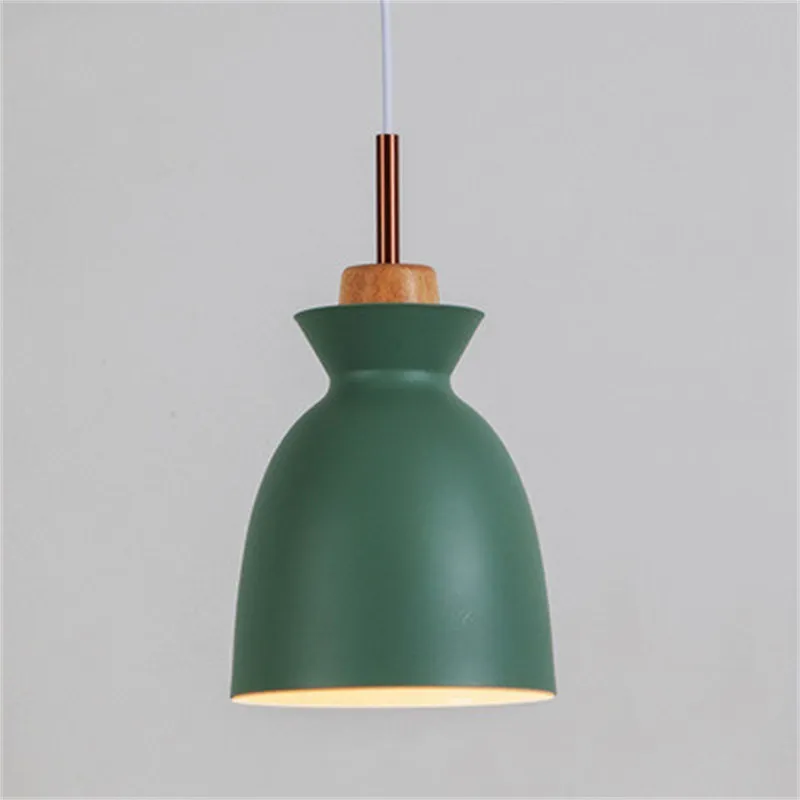 MULTI Scandinavian Metal Wood Macaroon Pendant Light for Bedroom S32