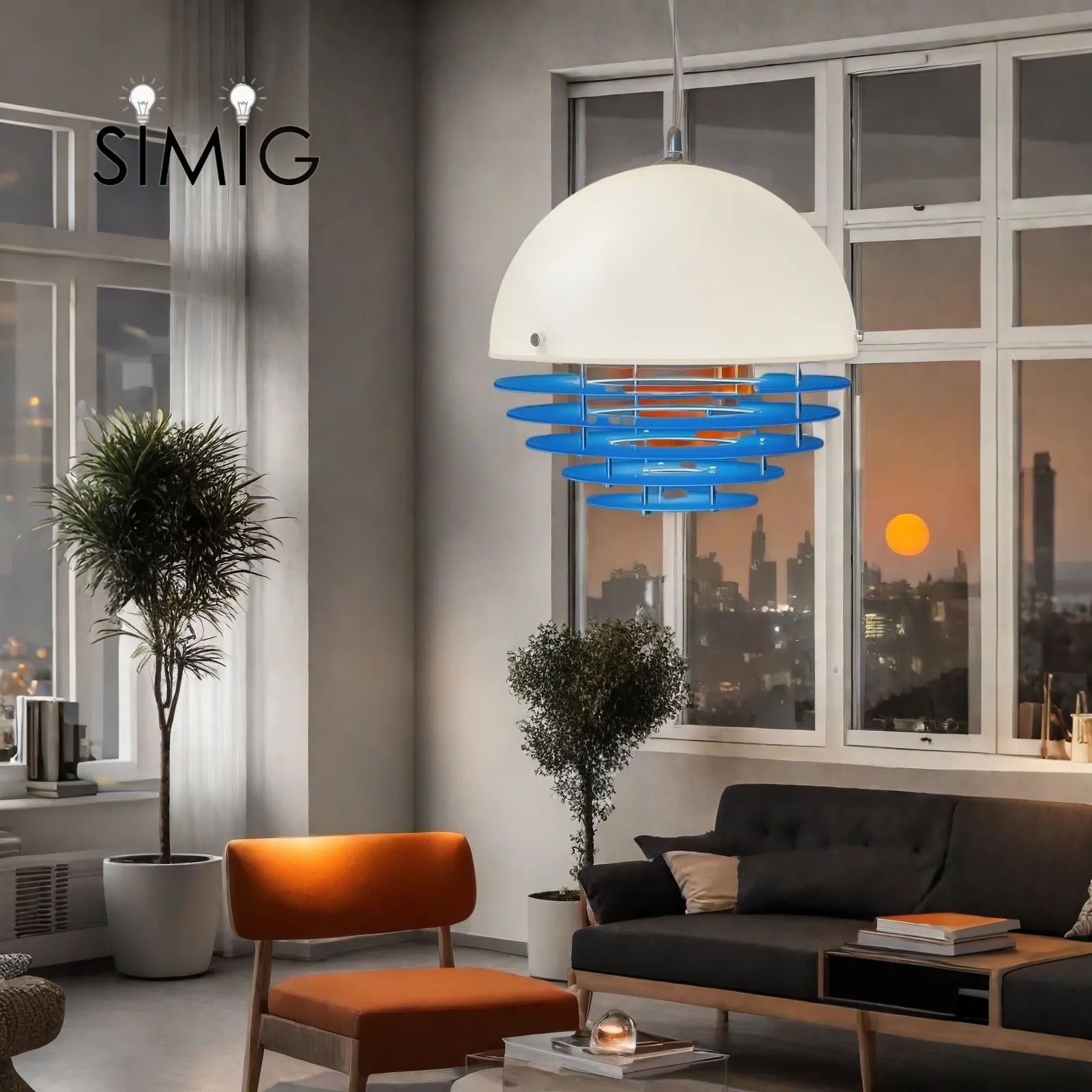 Bauhaus Sunset Pendant Lamp - Warm Ambient Lighting for Living Room S213