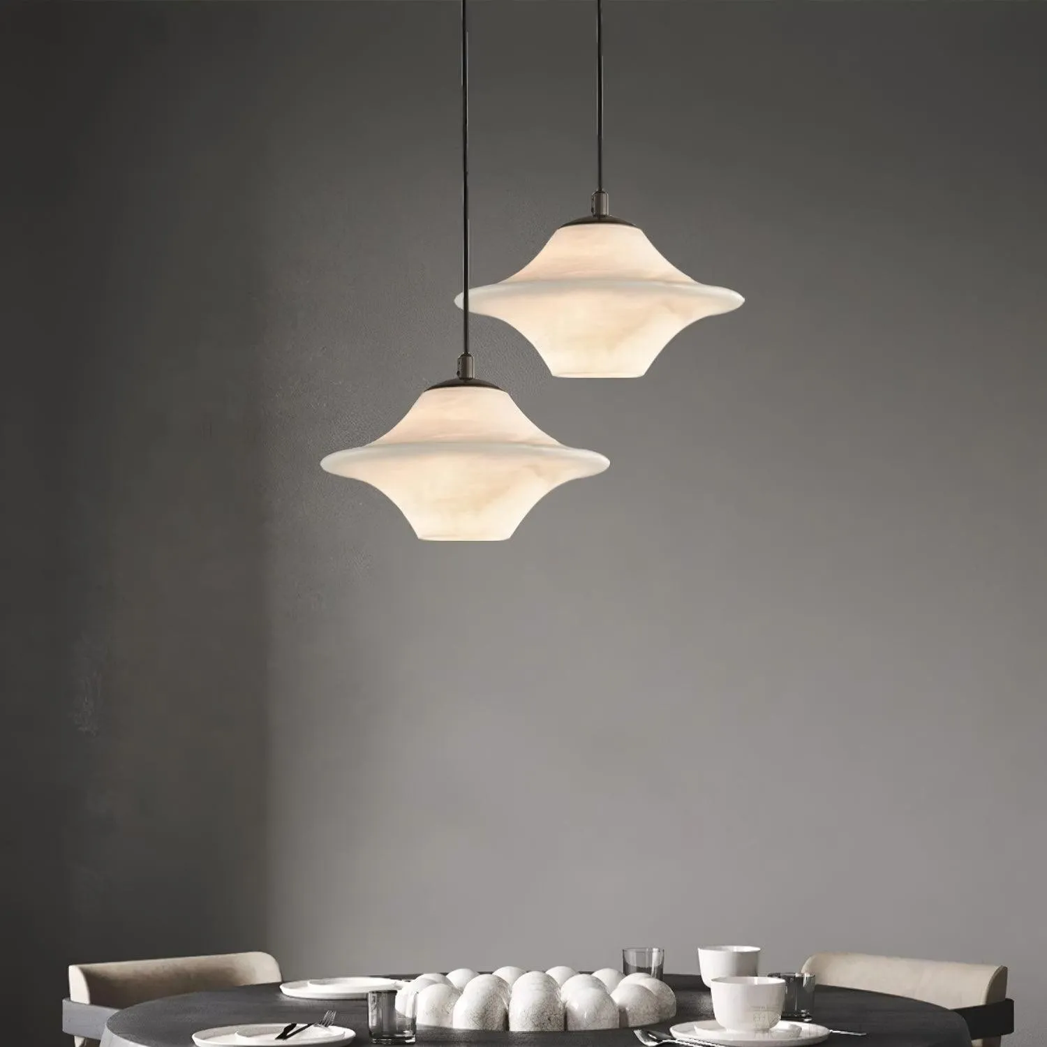 Saucer Alabaster Pendant Light M413