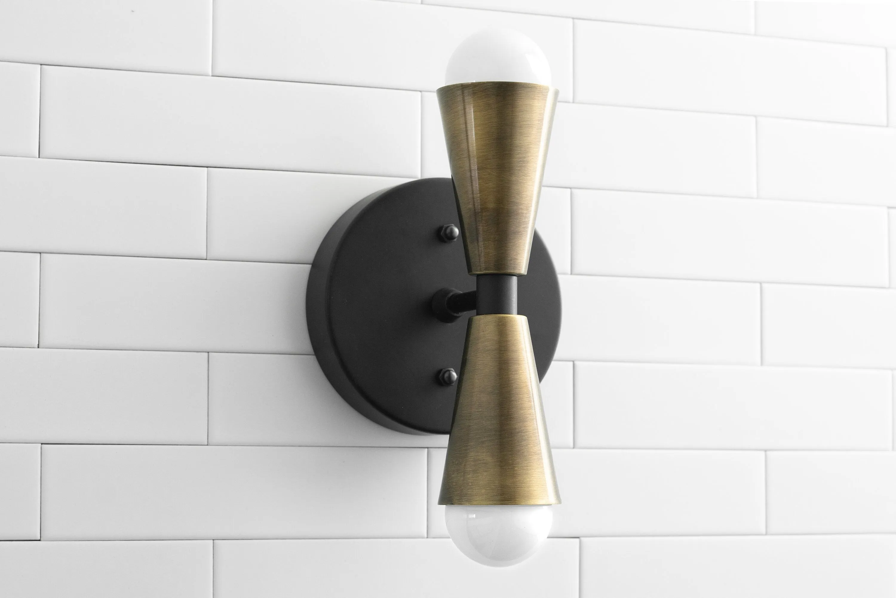 Pyralis  Cone Shade  Double Wall Light - Contemporary Living Room Glow T334