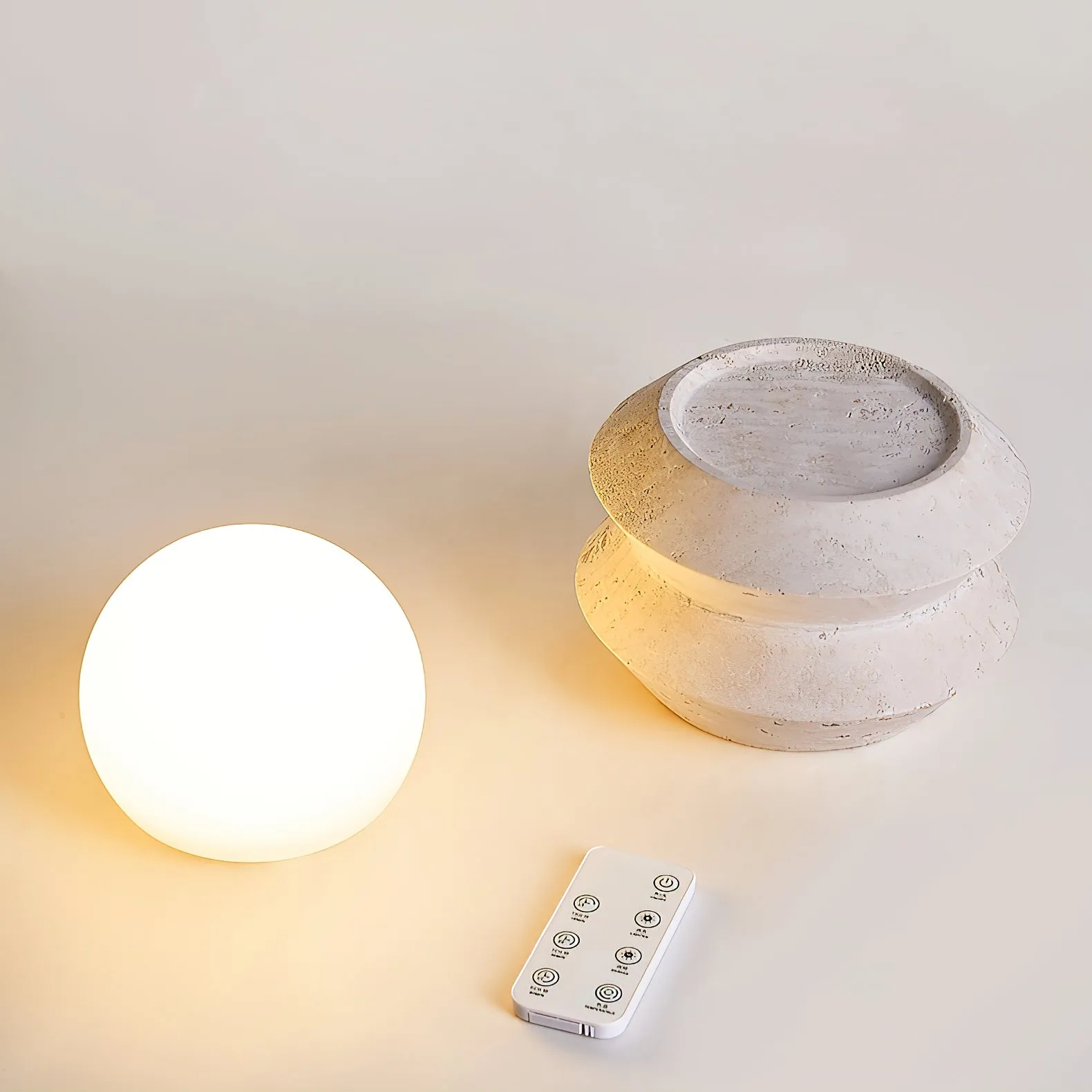 Fin Travertine Table Lamp (Built-in Battery) T1884