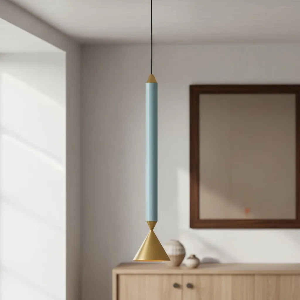 Vertara Minimal Cone Pendant Light – Sleek Architectural Hanging Lamp for Dining and Kitchen T1206