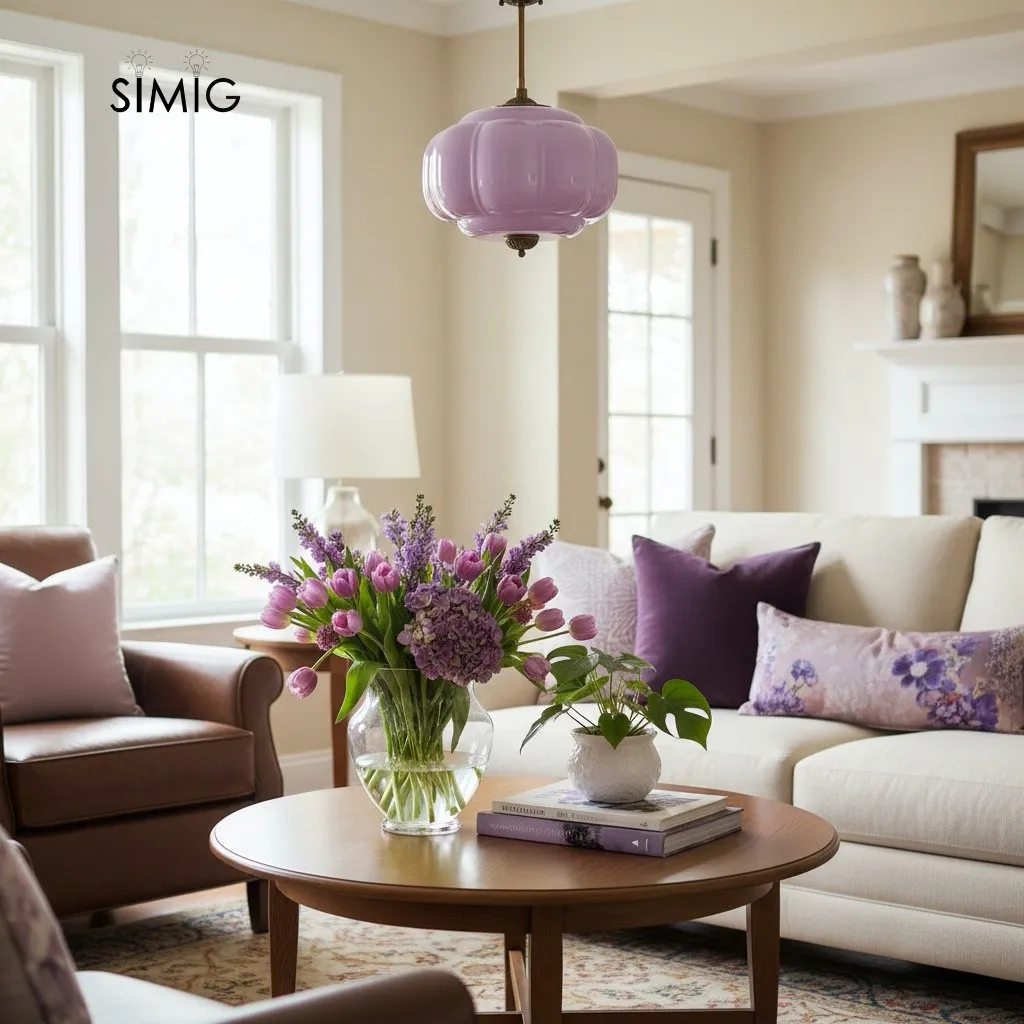 Eloise Vintage Glass Pendant Light - Elegant Design Semi-Flush Mount Light G53