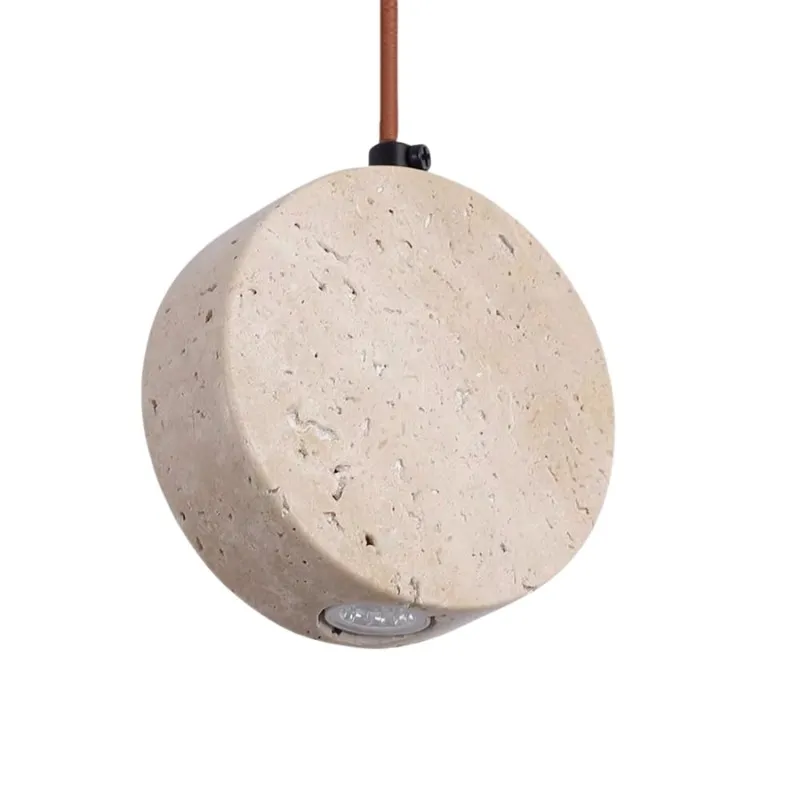 Elegant Round Travertine Pendant Light – Wabi-Sabi Inspired S272