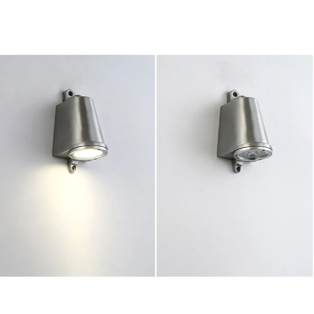 Orr Industrial Metal Bell Shaped Outdoor Wall Lamp, Black/Gray/Coppery/Aluminum G114