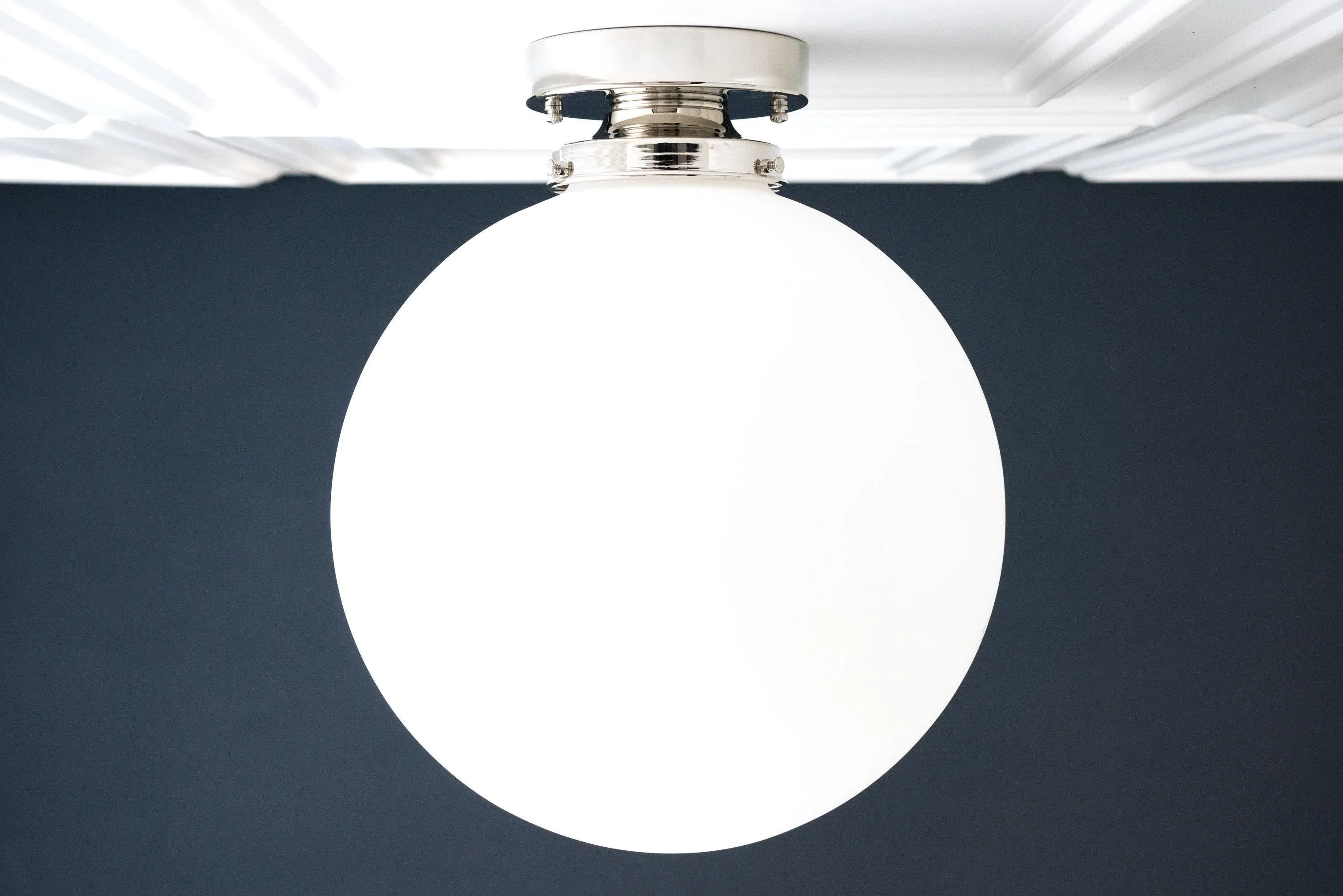 Glorica Glass 12 Inch Globe Ceiling Light - Frosted Glass Art Deco Pendant And Flush Mount T362