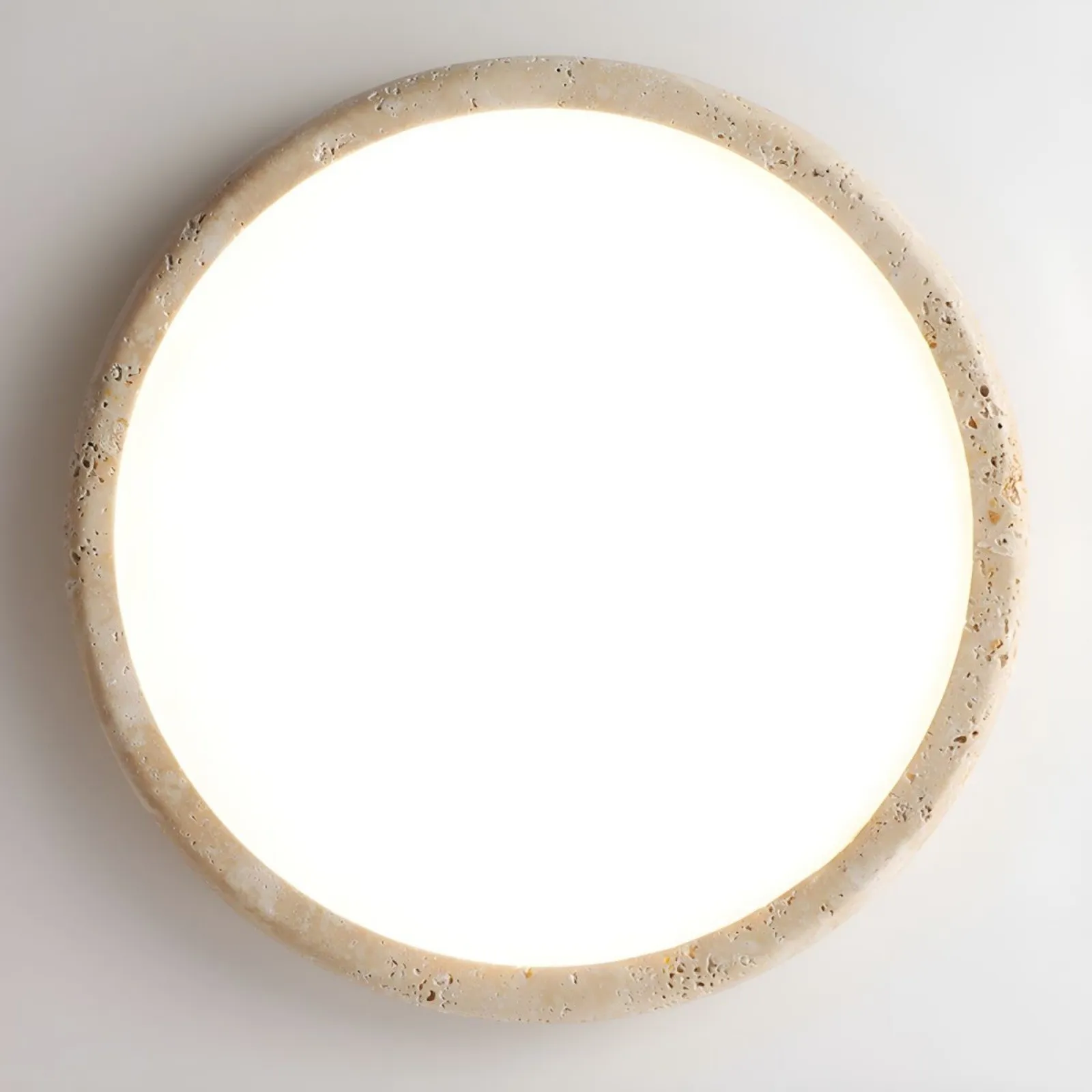 Travertine Disc Flush Mount Ceiling Light - Minimalist Design  Lighting S289