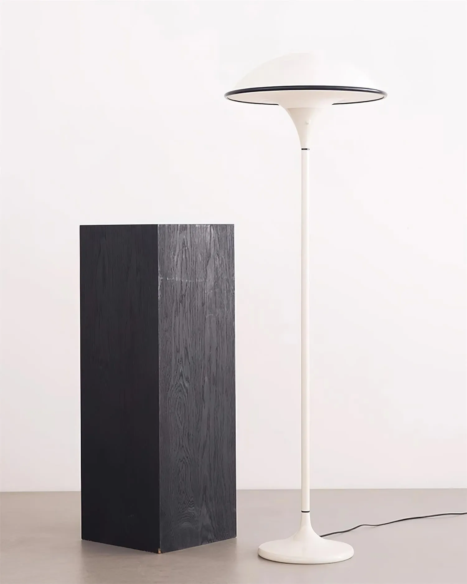 Danish Retro White Flying Saucer Floor Lamp M278