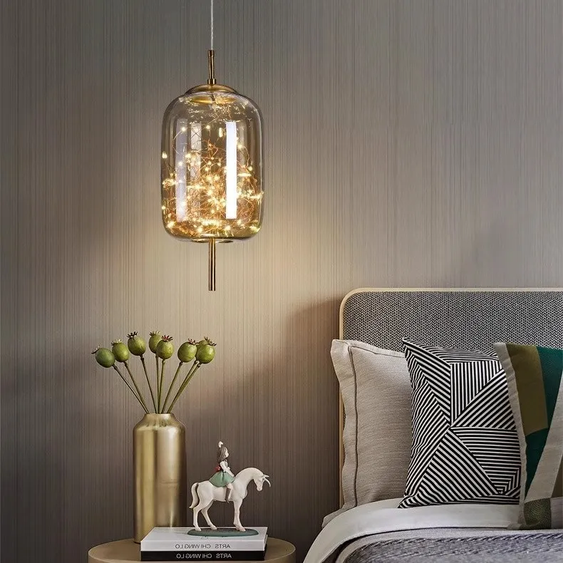 Scandinavian Cylinder Oval Glass Pendant Light M63
