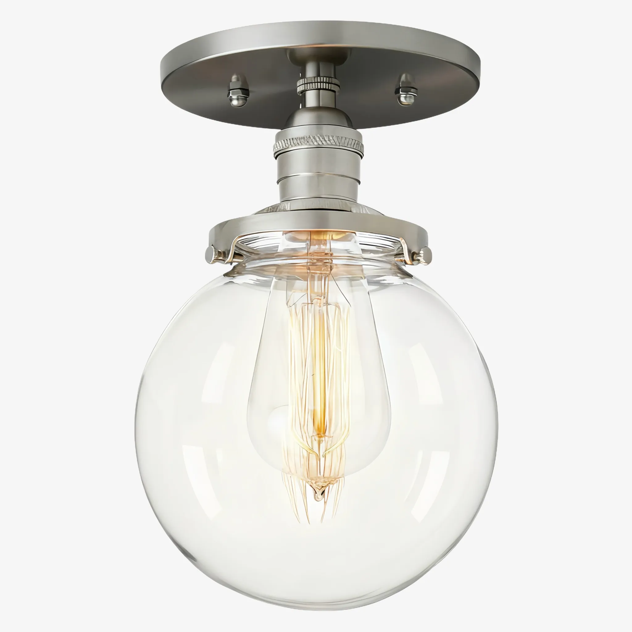 Glorica Glass Retro Globe Ceiling Light - Vintage Industrial Home Lighting T369