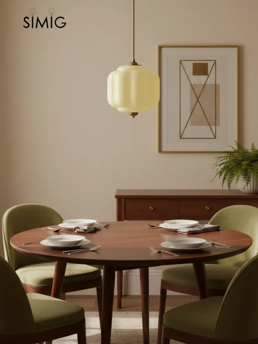 Eloise Vintage Milk Glass Pendant Light - Chic Retro Lighting for Dining Rooms S215