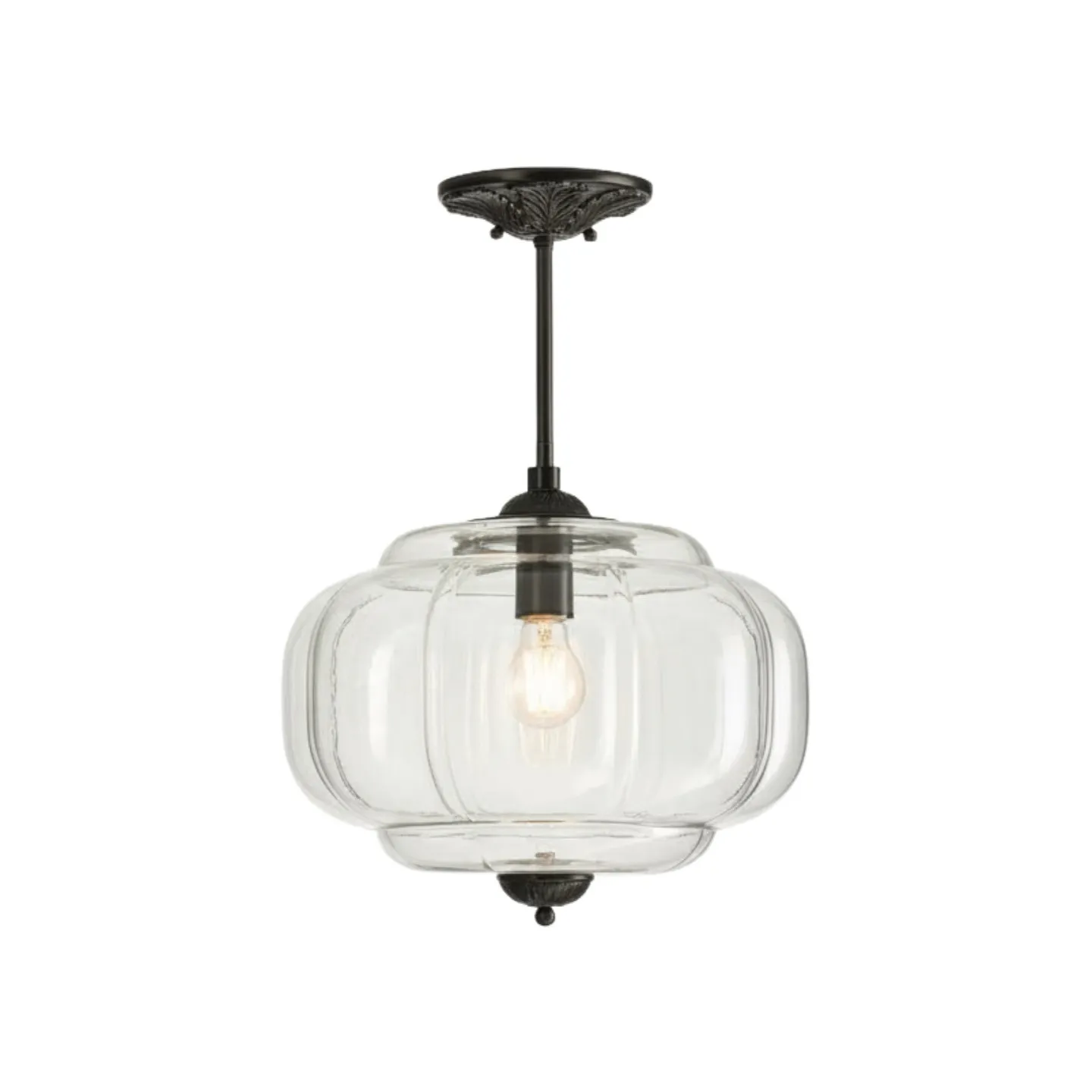 Eloise Vintage Glass Pendant Light - Elegant Design Semi-Flush Mount Light G53