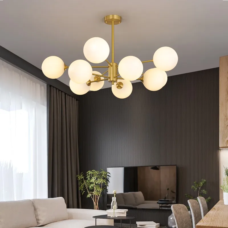 Opal Glass Ball Chandelier