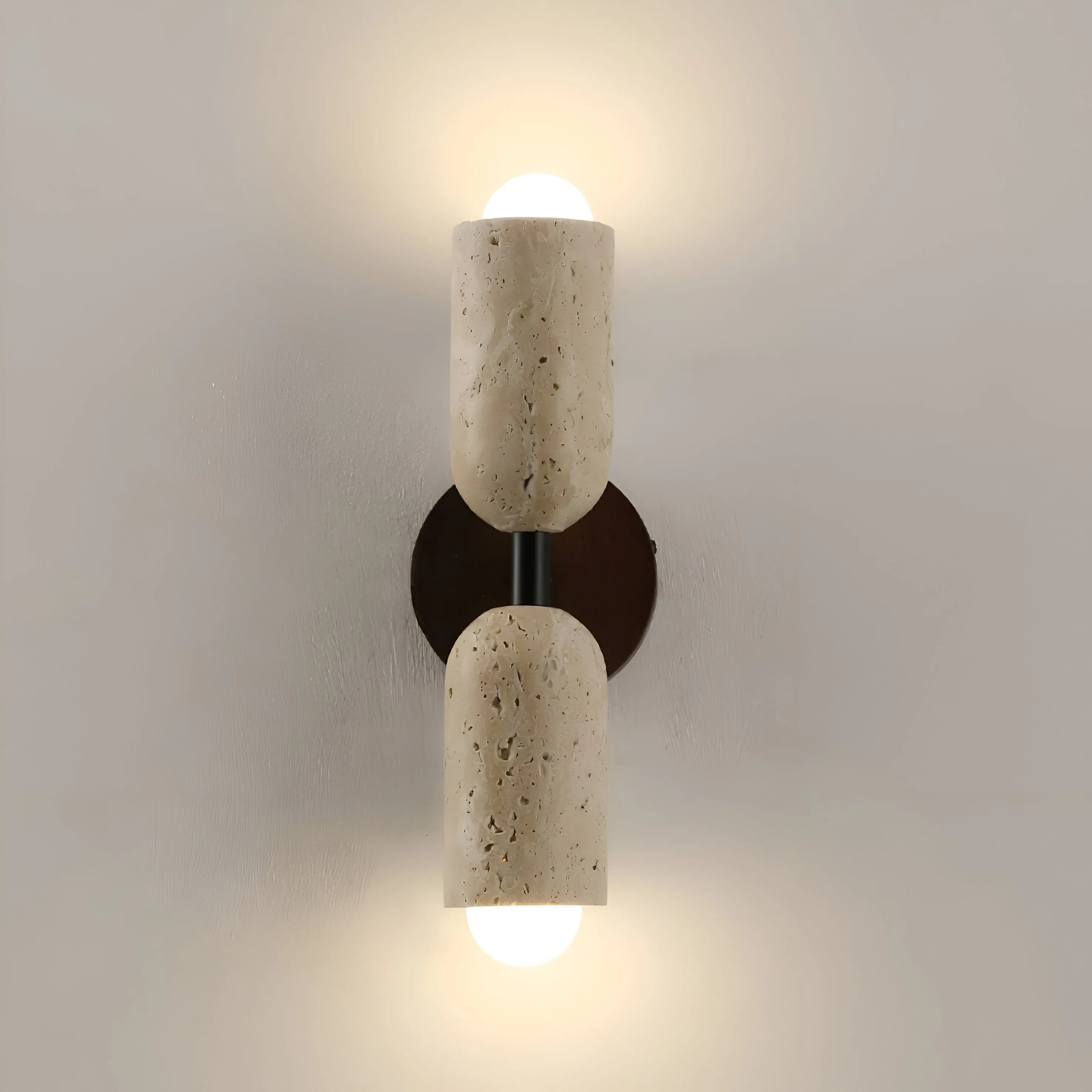 Merrill Travertine and Wood LED Wall Light T2186