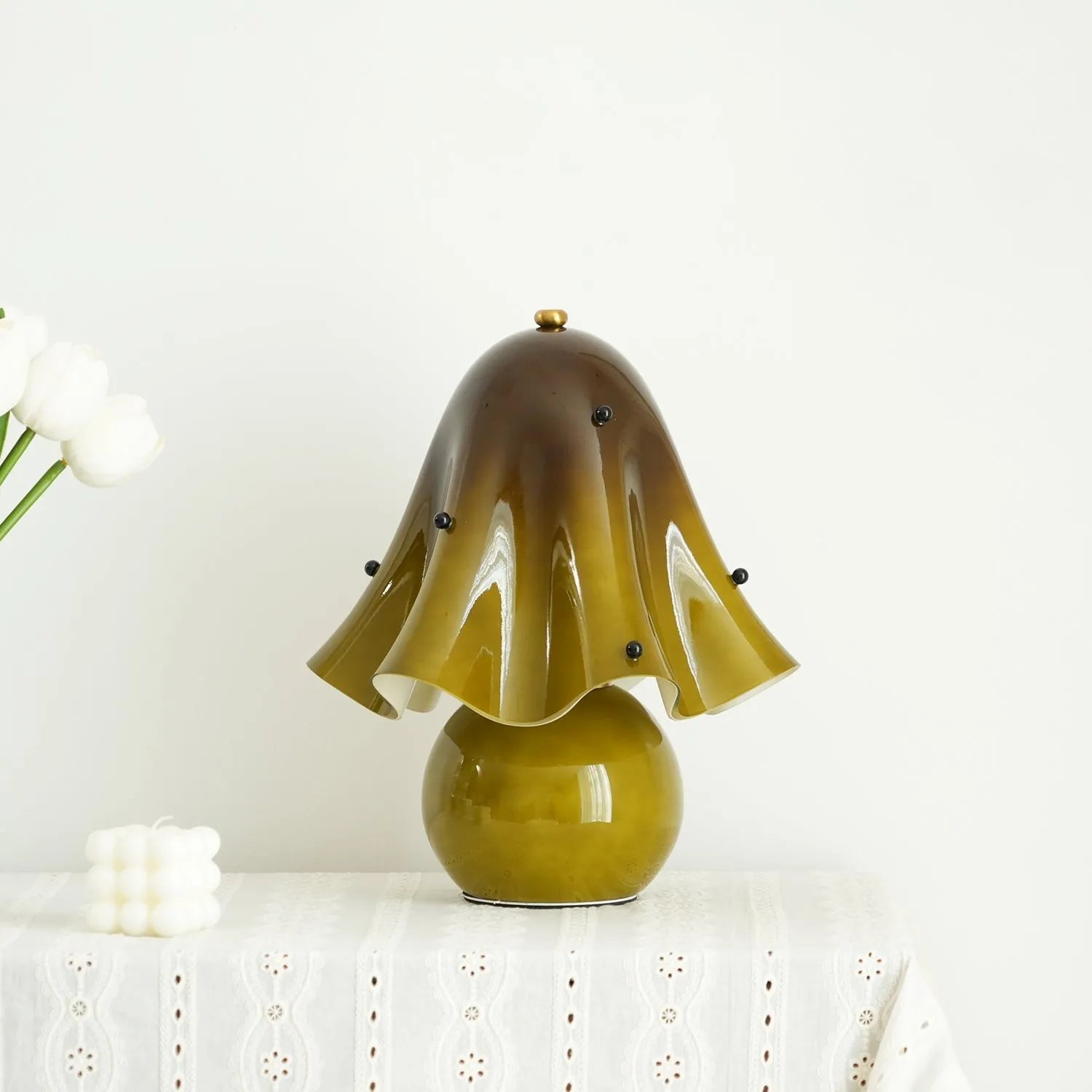 Bellina Sculptural Bell Flower Table Lamp - Accent Lighting for Room T281