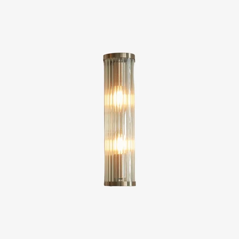 RibGlow Art Deco Ribbed Glass Wall Light - Vintage-Inspired Sconce for Living Room T841