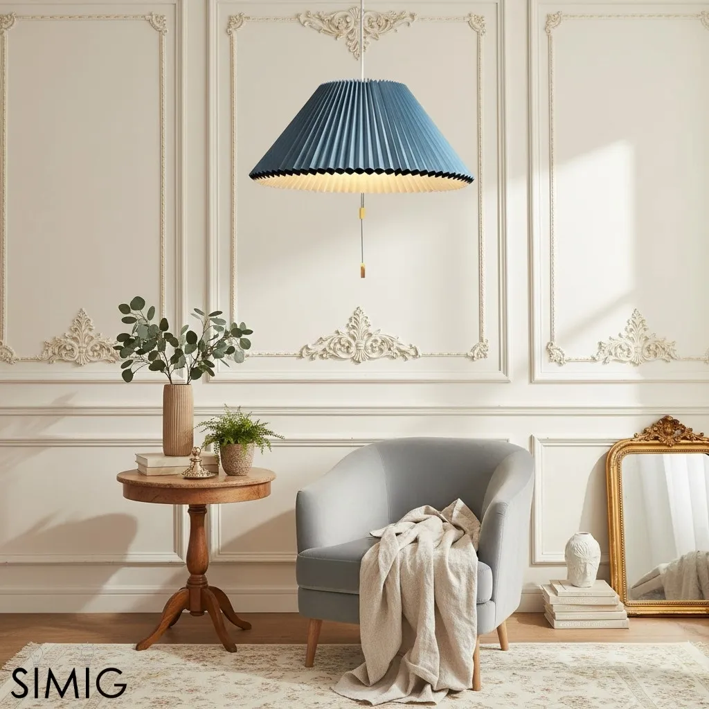 Méduse Pendant Light - Light Blue Papery Design for Modern Interiors