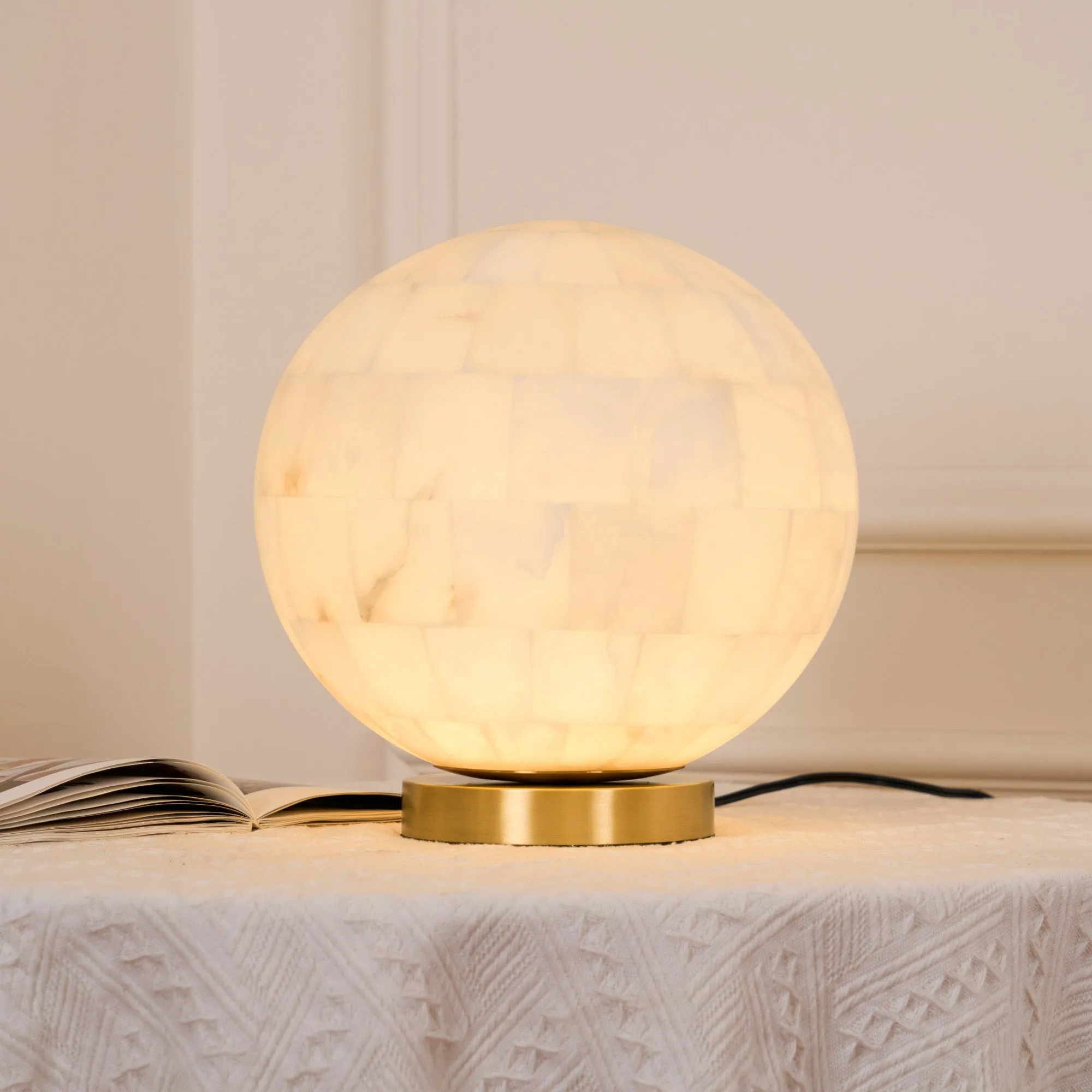 Alabaster Ball Table Lamp T1657