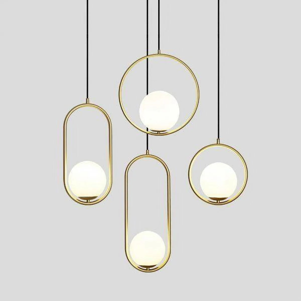 Halozen Pendant Lamp - Elegant Metal and Glass Pendant for Living Room