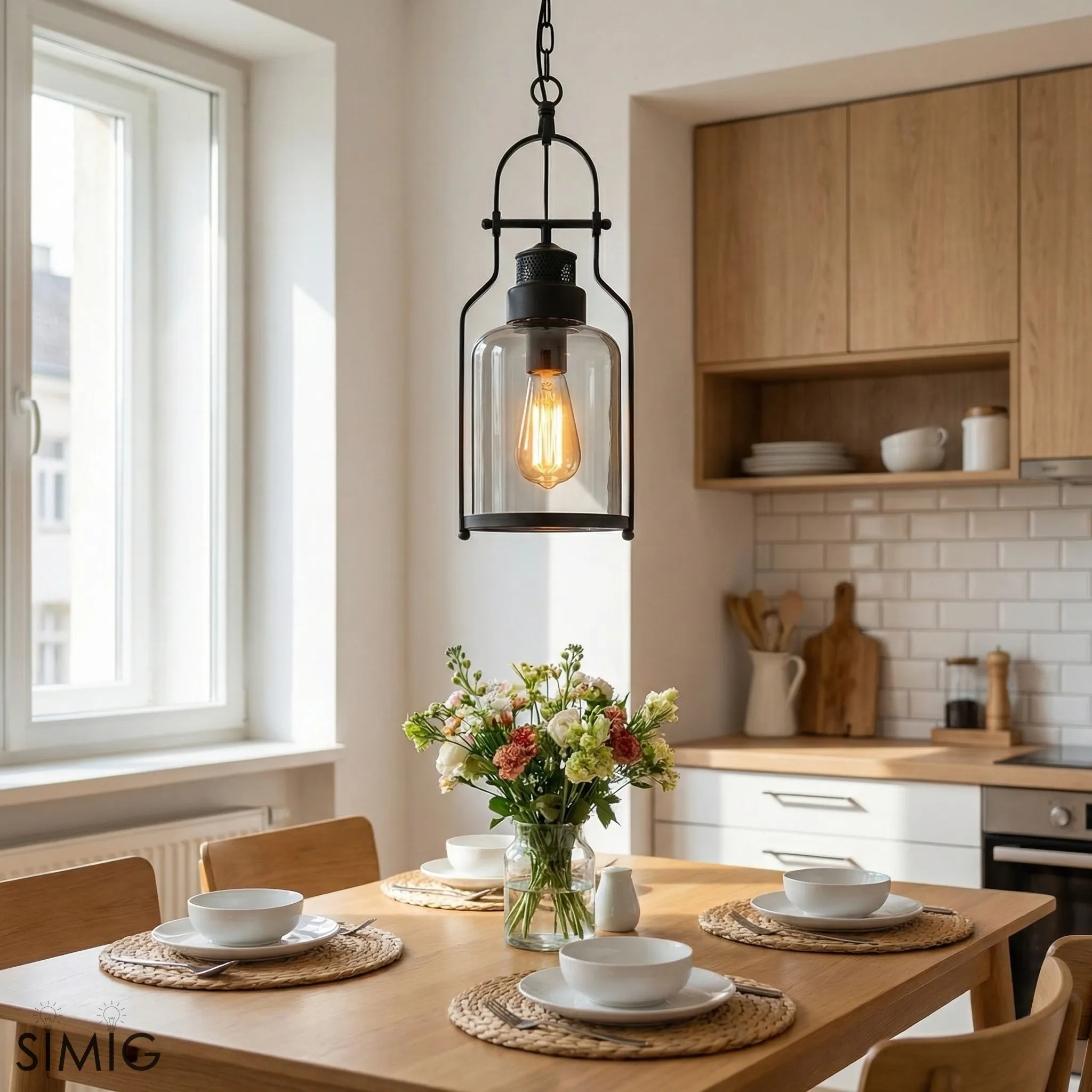 Lirra Vintage Iron Glass Pendant Lamp - Industrial Style Ceiling Lamp for Bars and Homes U20