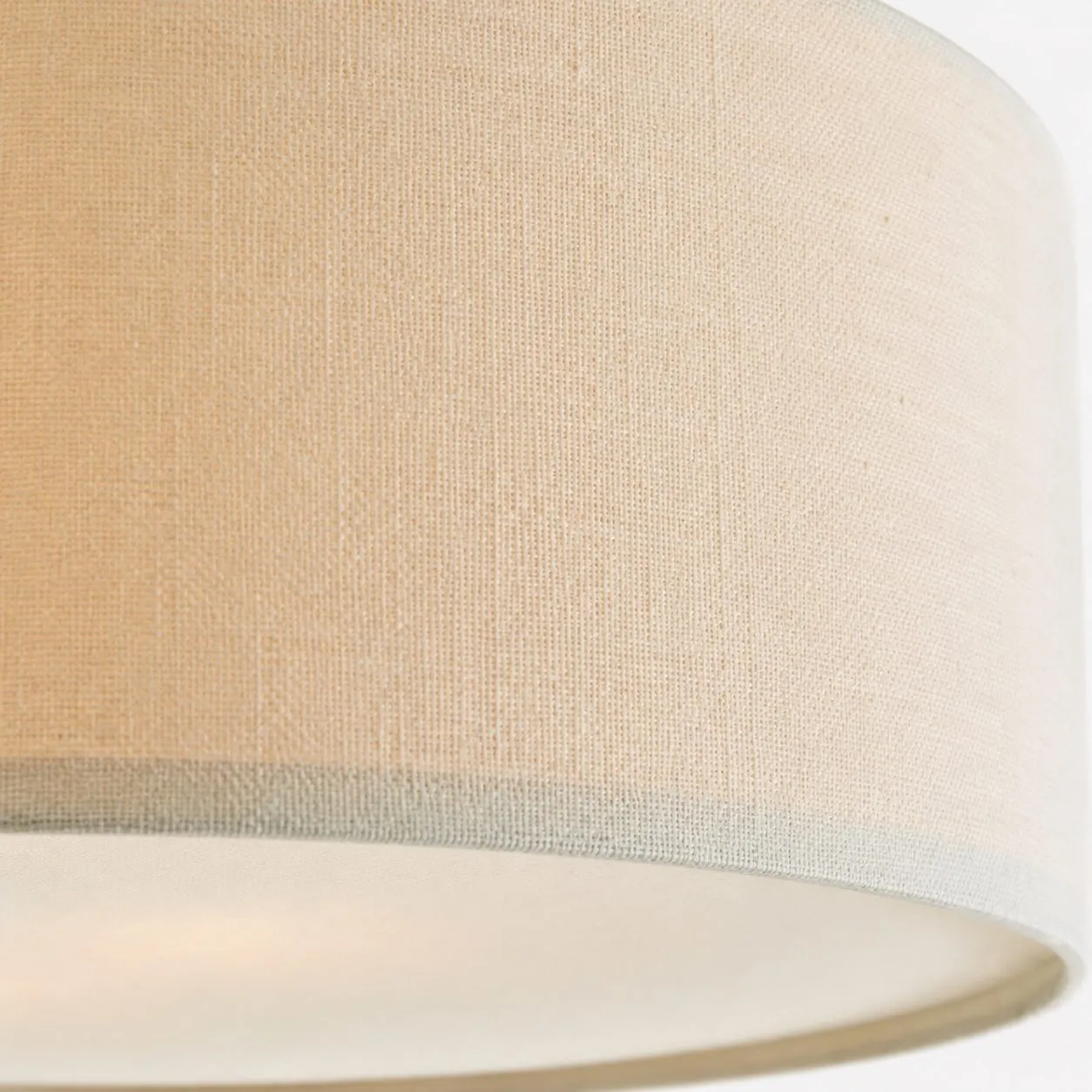 Dumora Linen Drum Ceiling Light – Modern Flush Mount Design T001