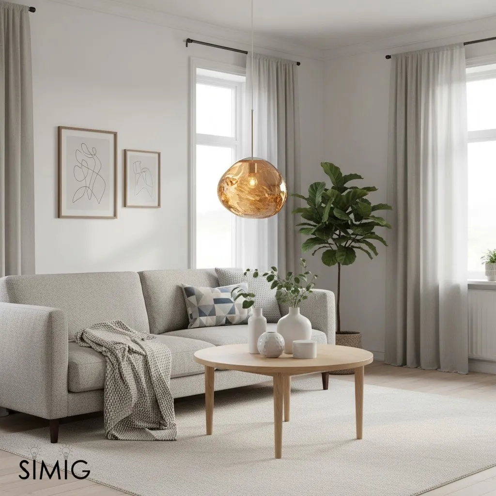 Glass Dynamic Pendant Light - Artistic Metallic Glow Pendant for Dining Area S54