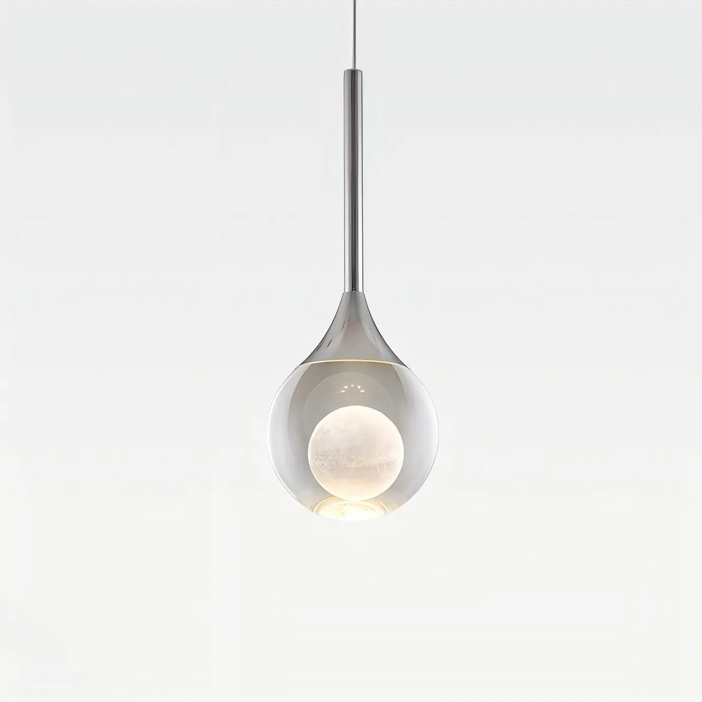 Moon Clear Glass Ball Pendant Light S205