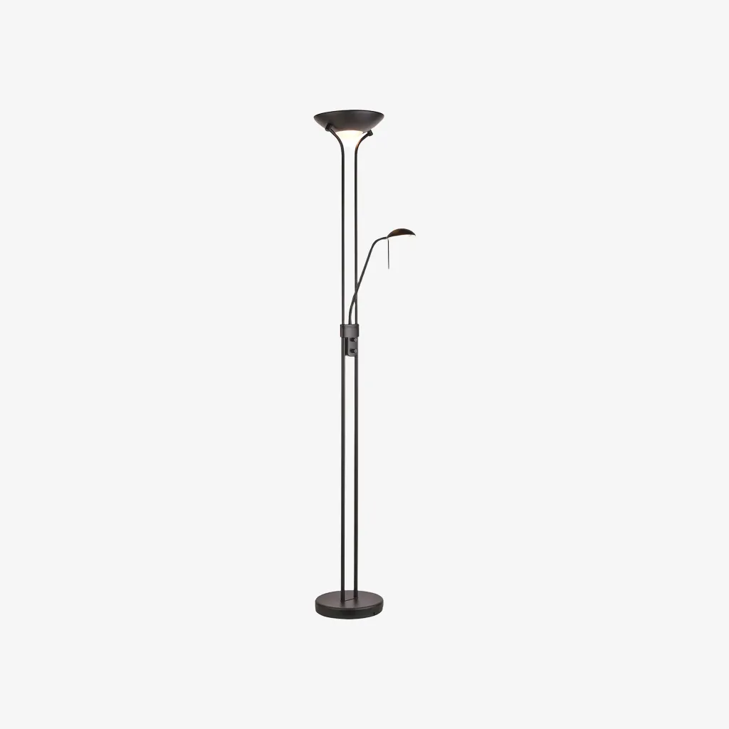 Linexis Art Deco Metal & Opal Glass Floor Lamp - Dual-Light Design for Modern Interiors T942