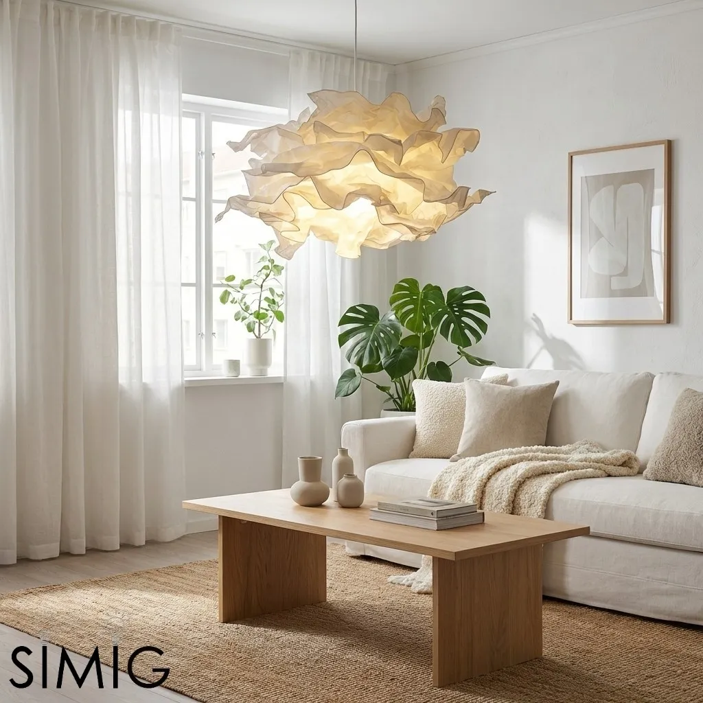 Cloud Shape Pendant Light Minimal Paper - Bedroom Ambient Lighting S137