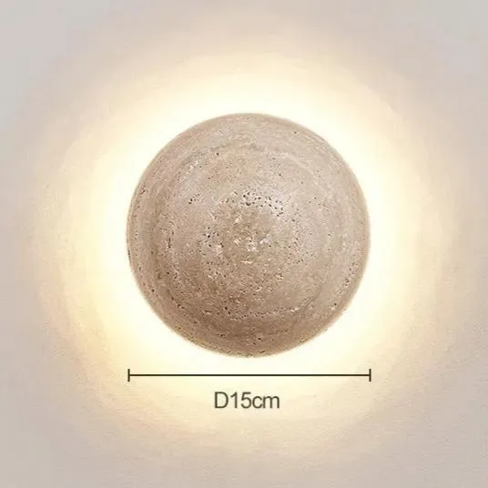 Amber Loft Travertine Round Sconce Wall Light T2109