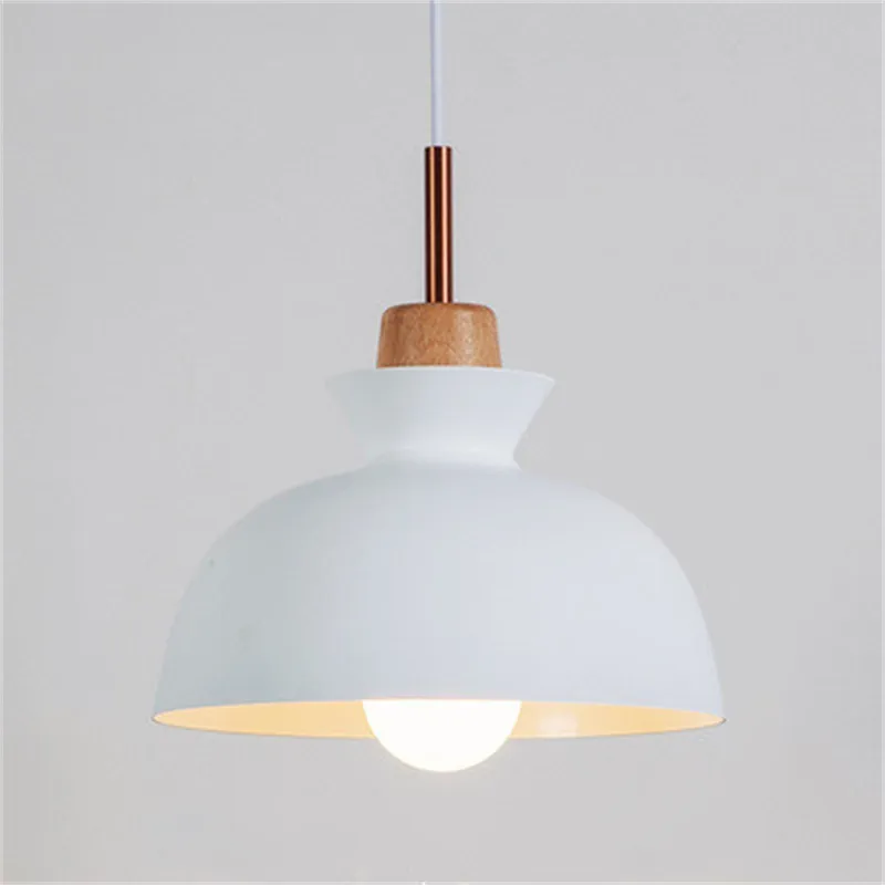 MULTI Scandinavian Metal Wood Macaroon Pendant Light for Bedroom S32