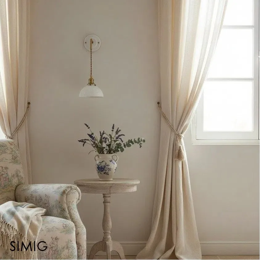 Elegant Ceramic Wall Sconce – Minimalist Modern Lighting for Living Rooms T449