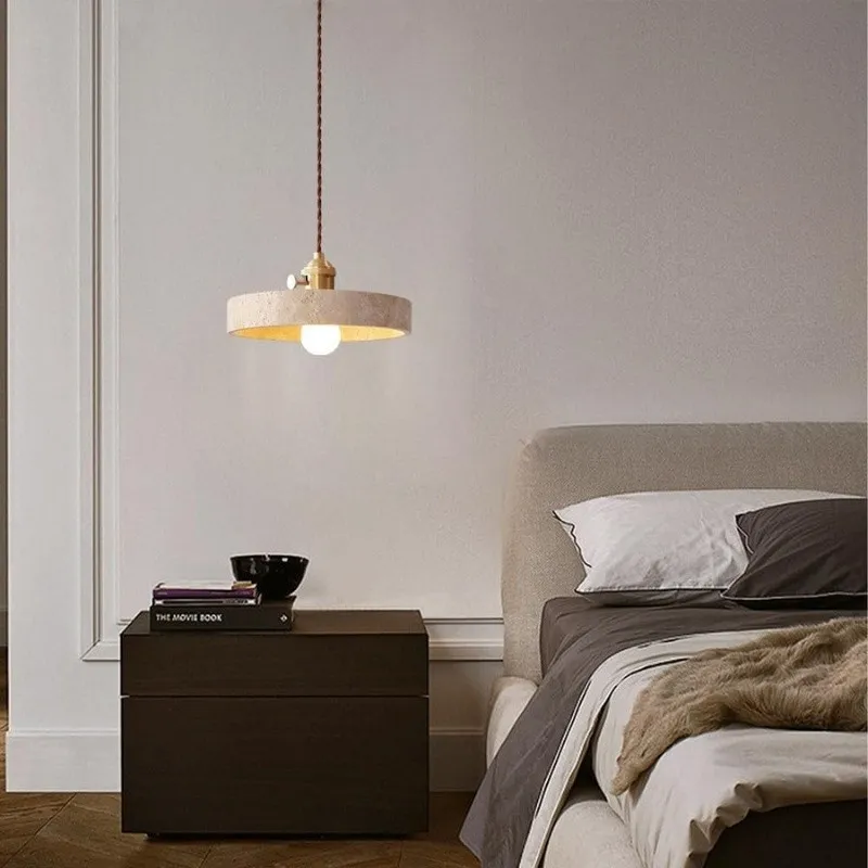 Mid Century Travertine Pendant Lamp – Vintage Copper Lighting S281
