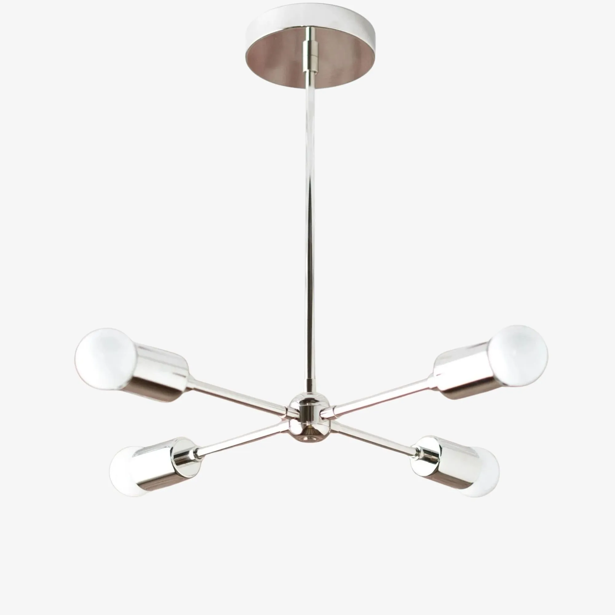 Mobilux Line Mid Century Gold Sputnik Chandelier - Geometric Brass Fixture T325
