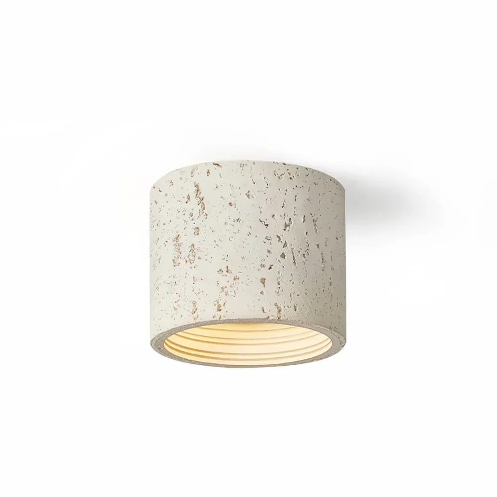 Cylindrical Ceiling Light - Modern Travertine Living Room M72