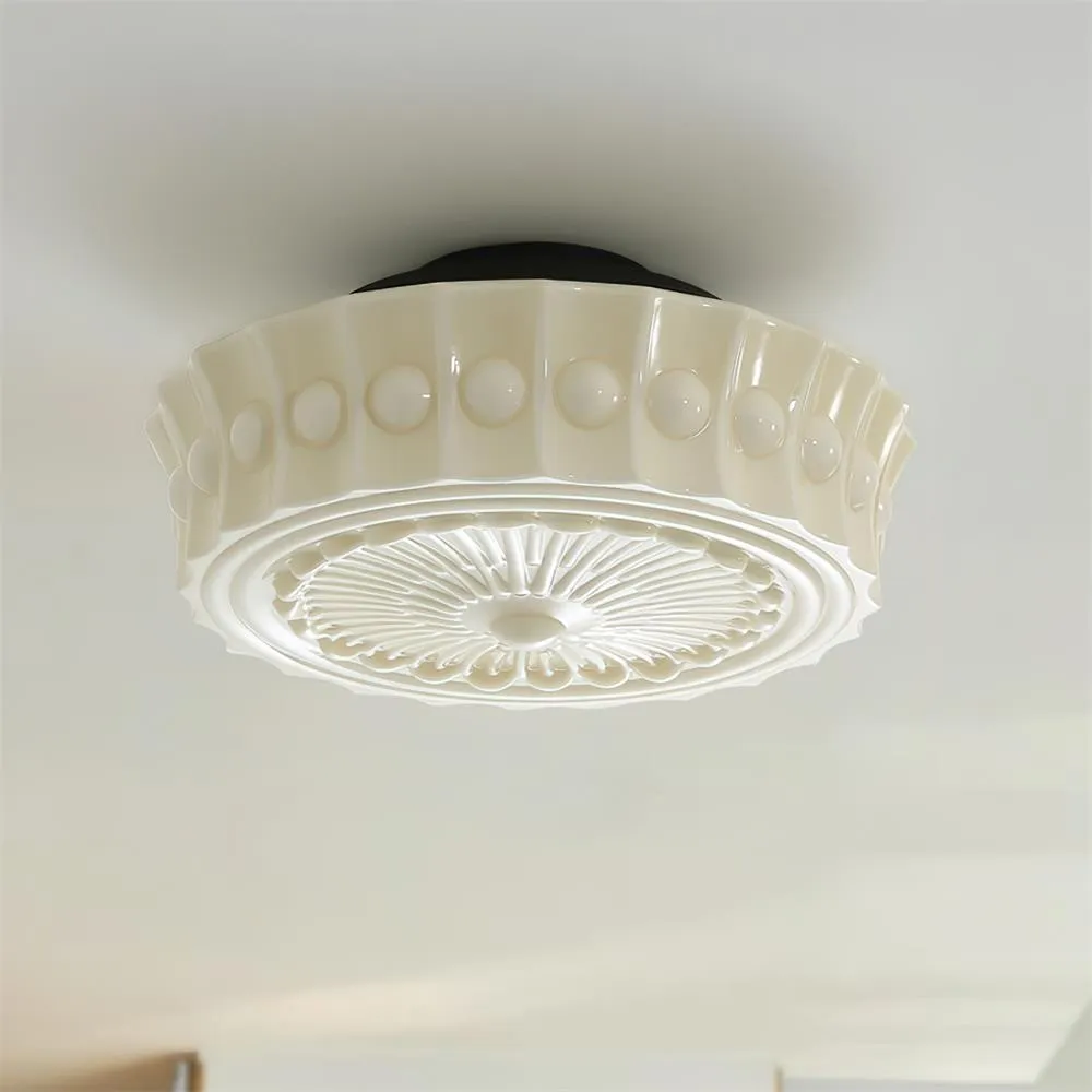 Rigidus French Vintage Glass Cream Style Ceiling Light M52