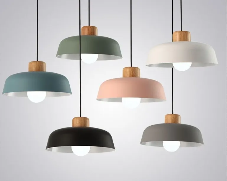Scandinavian Metal Pendant Light with Macaroon Bowl Shape S33