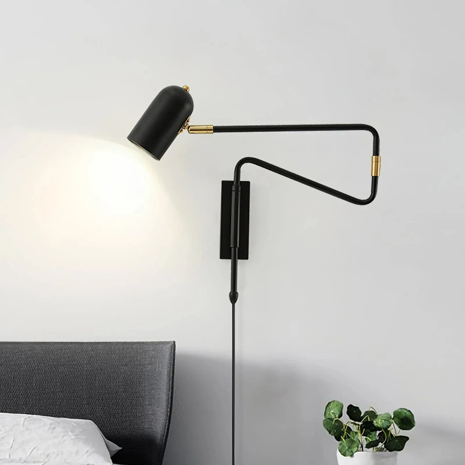 Adjustable Arm Plug In Wall Lamp T1595