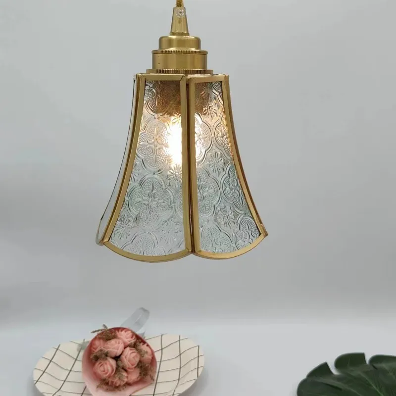 Japanese Vintage Begonia Glass Pendant Light