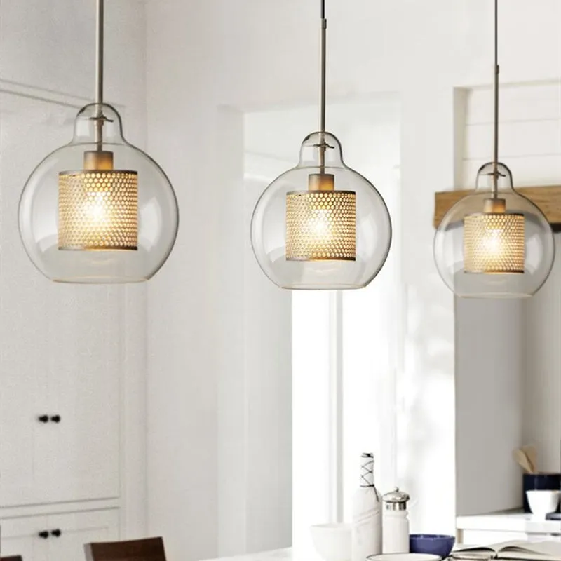 Modern Chiswick Glass Pendant Light Fixtures for Kitchen Dining Room