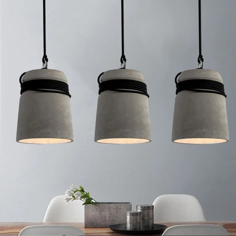 Nordic Cement Hemp Rope Pendant Lamp G74
